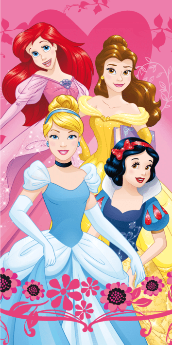 Disney Princess strandlaken 70 x 140 cm Roze - Roze - 70 x 140 cm - 100% katoen