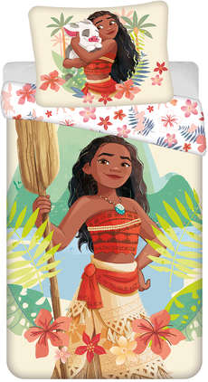 Disney Vaiana dekbedovertrek - Multicolor - 140 x 200 cm - 100% katoen - kussensloop 70 x 90 cm