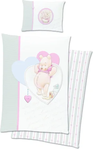 Disney Winnie The Pooh dekbedovertrek - Wit - 100 x 135 cm - Katoen