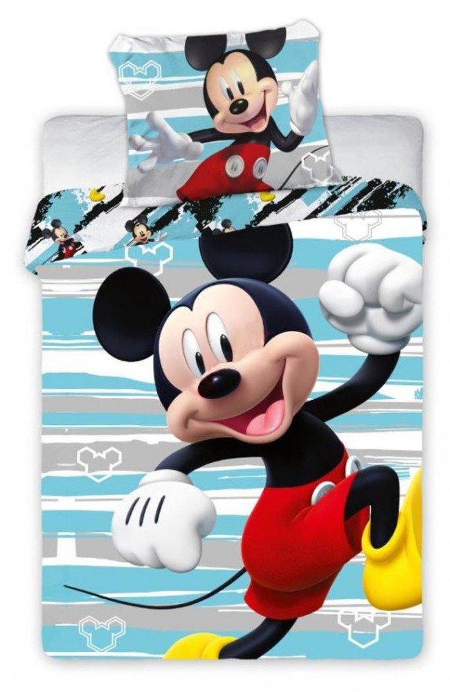 Disney dekbedovertrek Mickey Mouse Happy 100 x 135 cm blauw
