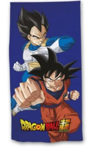 Dragon Ball Z strandlaken Goku & Vegetta 70 x 140 cm - Blauw - 70 x 140 cm - 100% Polyester
