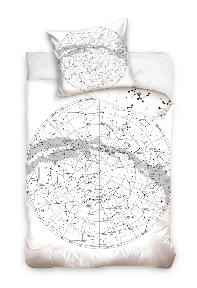 DREAMEE dekbedovertrek Globe 140 x 200 cm 70 x 90 cm - Multicolor - 140 x 200 cm - 100% katoen