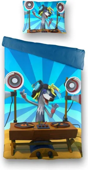 Fabeltjeskrant dekbedovertrek DJ Wally 140 x 200 cm - Blauw - 140 x 200 cm - polykatoen