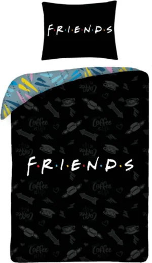 Friends dekbedovertrek Central Perk - Zwart - 140 x 200 cm - 100% katoen
