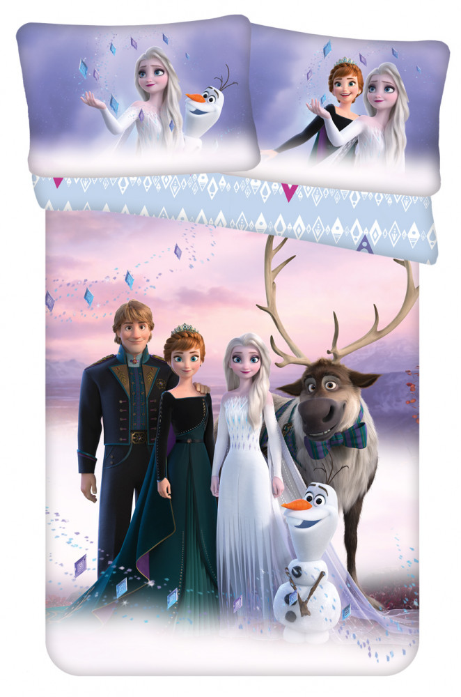 Disney Frozen dekbedovertrek Family 100 x 135 cm 40 x 60 cm - Paars - 100 x 135 cm - 100% katoen