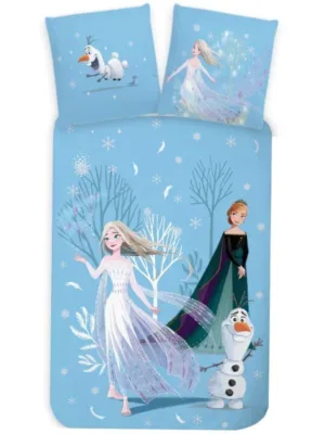 Disney Frozen dekbedovertrek Sneeuw - Lichtblauw - 100 x 135 cm - 100% katoen