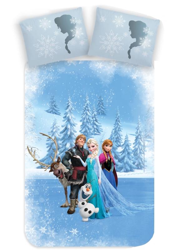 Disney Frozen dekbedovertrek Winter 100 x 135 cm - Blauw - 140 x 200 cm - 100% katoen