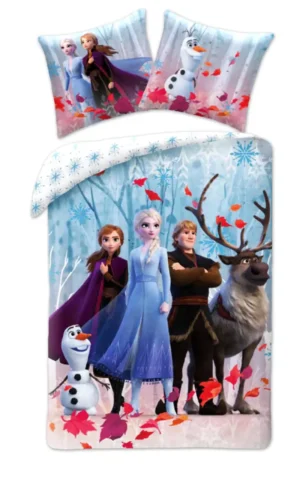 Disney Frozen dekbedovertrek eenpersoons 140 x 200 cm - Lichtblauw - 140 x 200 cm - 100% katoen