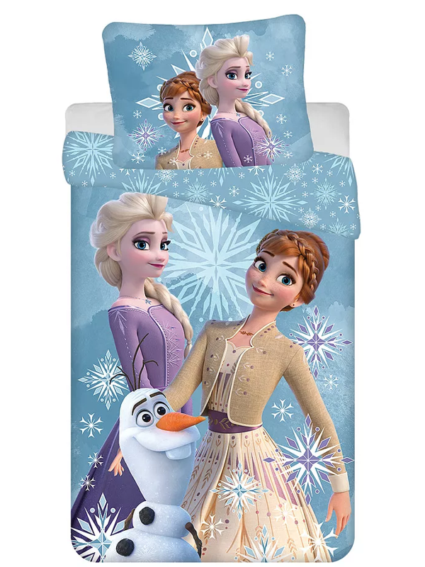 Disney Frozen dekbedovertrek white Snowflake - Blauw - 100 x 135 cm - Katoen