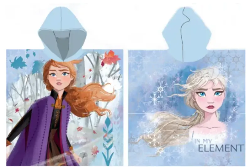 Anna & Elsa 55 x 110 cm blauw badponcho van Disney Frozen, 55 x 110 cm
