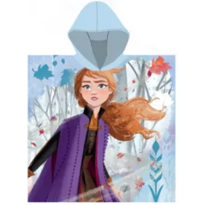 Disney Frozen poncho Anna & Elsa 55 x 110 cm blauw - Paars - 55 x 110 cm - 100% Polyester