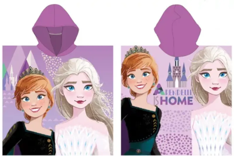 Anna & Elsa 55 x 110 cm paars badponcho van Disney Frozen, 55 x 110 cm