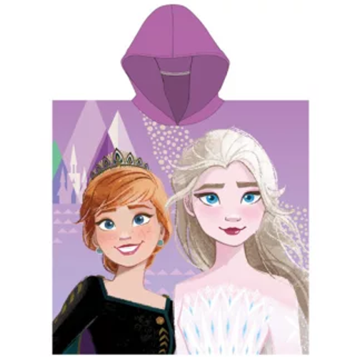 Disney Frozen poncho Anna & Elsa 55 x 110 cm paars - Paars - 55 x 110 cm - 100% Polyester