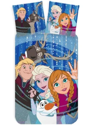 Disney Frozen dekbedovertrek Friends - Blauw - 100 x 135 cm - 100% katoen