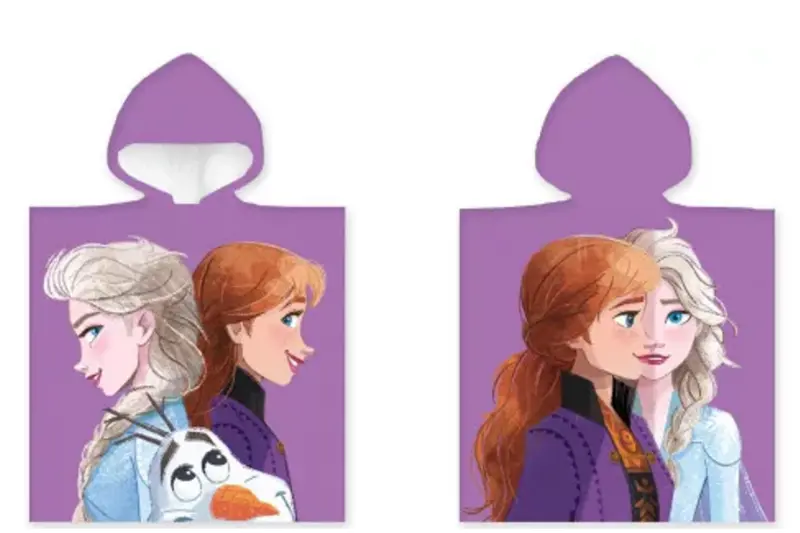 50 x 100 cm paars badponcho van Disney Frozen, 50 x 100 cm