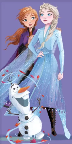 Disney Frozen strandlaken Olaf 70 x 140 cm paars - Paars - 70 x 140 cm - 100% katoen