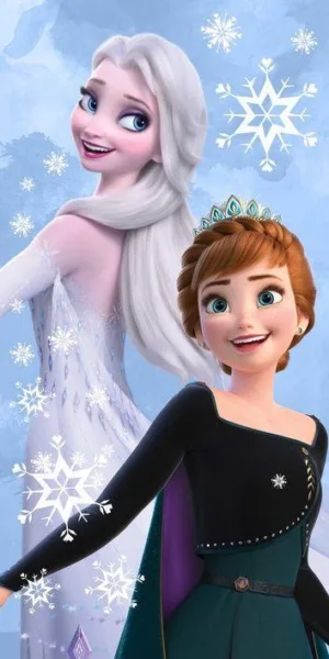 Disney Frozen strandlaken Sisters 70 x 140 cm blauw - Multicolor - 70 x 140 cm - 100% katoen
