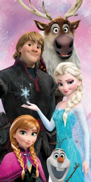 Disney Frozen strandlaken Roze 70x140cm - Roze - 70 x 140 cm - 100% katoen