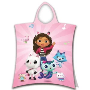 Gabby's Dollhouse poncho 50 x 115 cm - Roze - 50 x 115 cm - 100% katoen