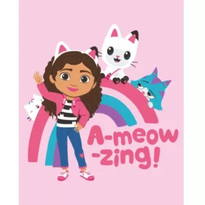 Gabby's Dollhouse fleece deken a meow - Roze - 100 x 150 cm - 100% Polyester