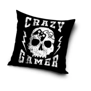 Gamer sierkussen Crazy 40X40 cm - Zwart - 40 x 40 cm - 100% Polyester