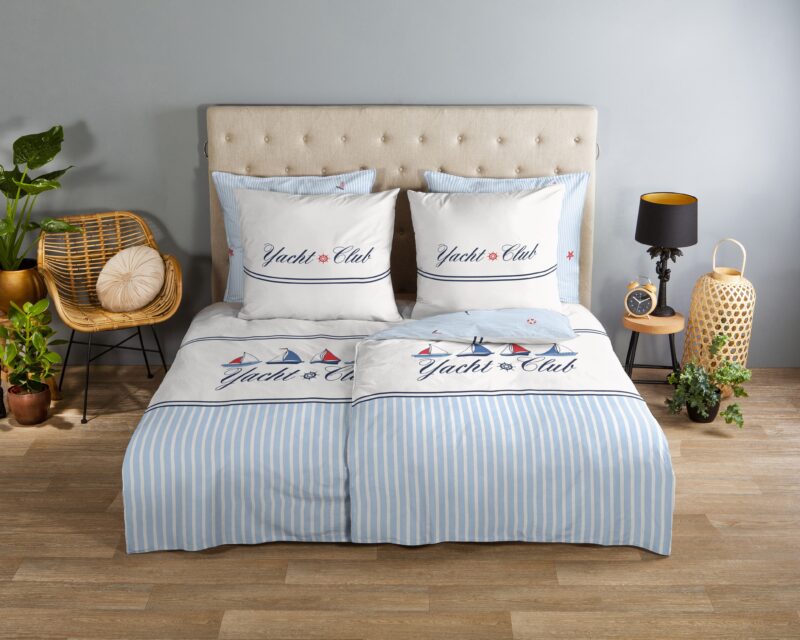"" overtrek van Good Morning, 135 x 200 cm, kussensloop 80 x 80 cm - Blauw