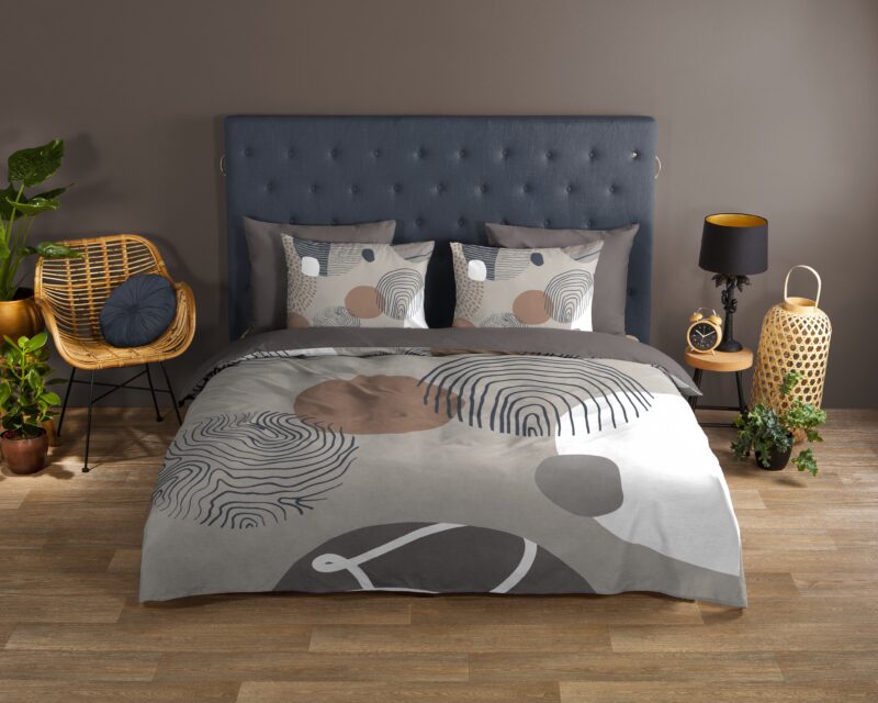 "" overtrek van Good Morning, 200 x 200/220 cm, kussensloop 60 x 70 cm - Grijs