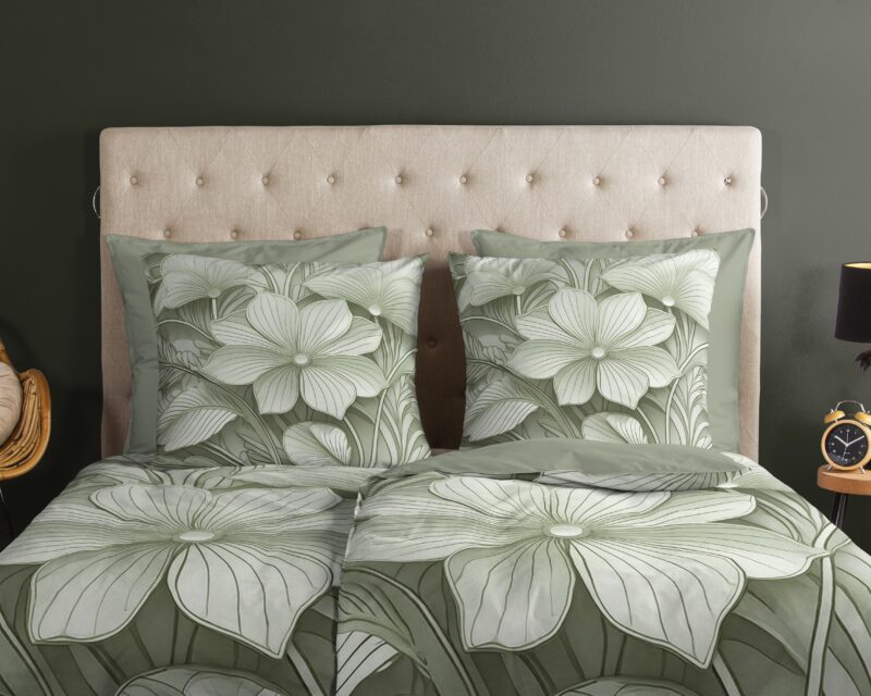 100% katoen dekbedset "" van Good Morning in 135 x 200 cm - Groen