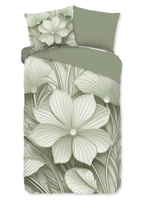Good Morning dekbedovertrek "" - Groen - 140 x 200/220 cm - 100% katoen