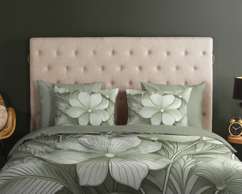 100% katoen dekbedset "" van Good Morning in 240 x 200/220 cm - Groen