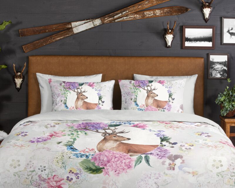 100% katoen/flanel dekbedset Hert van Good Morning in 140 x 200/220 cm