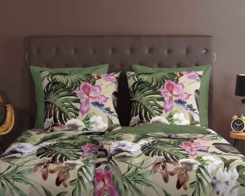 100% katoen dekbedset bladeren van Good Morning in 200 x 200 cm