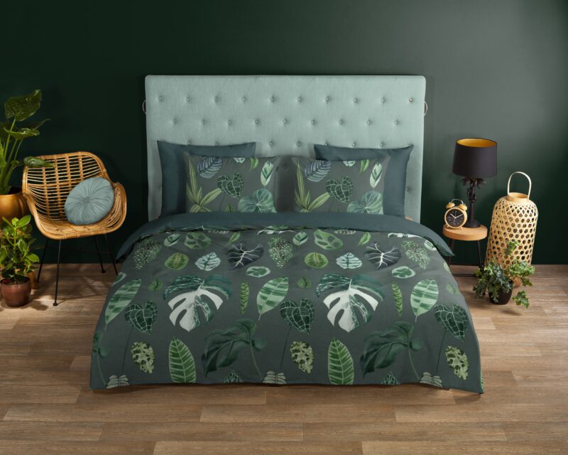 Bladeren overtrek van Good Morning, 240 x 200/220 cm, kussensloop 60 x 70 cm - kussensloop 60 x 70 cm