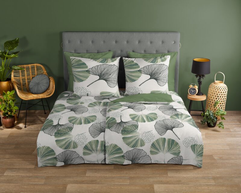 Bladeren overtrek van Good Morning, 135 x 200 cm, kussensloop 80 x 80 cm - kussensloop 80 x 80 cm