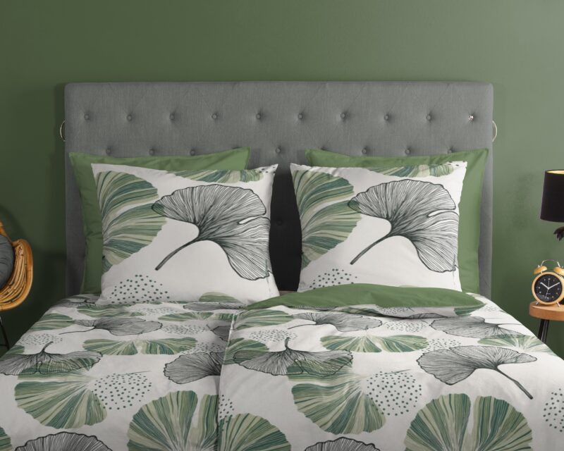 100% katoen dekbedset bladeren van Good Morning in 135 x 200 cm - kussensloop 80 x 80 cm
