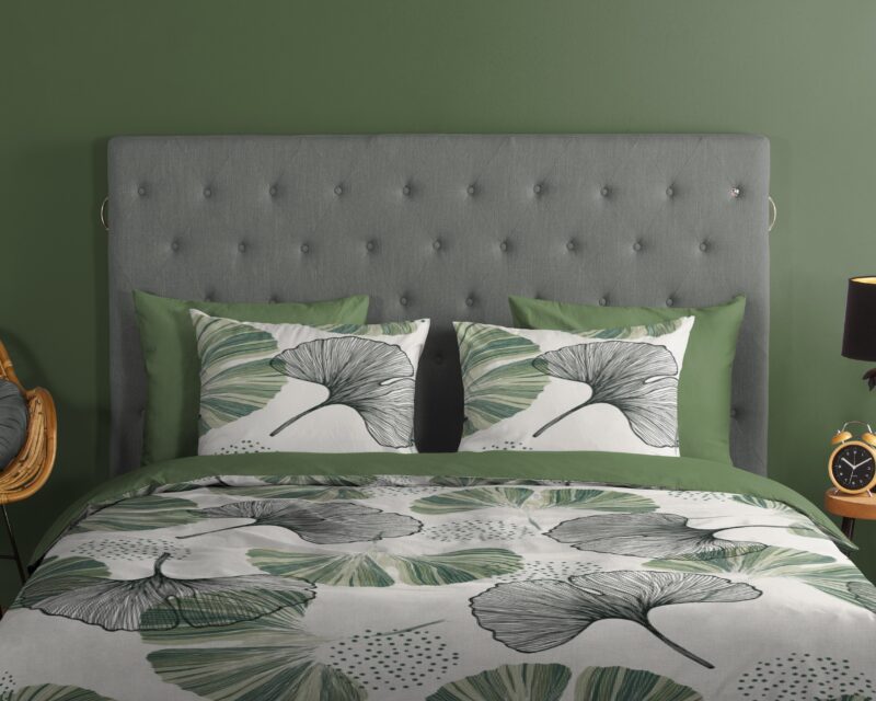 100% katoen dekbedset bladeren van Good Morning in 140 x 200 cm - kussensloop 70 x 90 cm