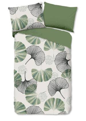 Good Morning dekbedovertrek bladeren - Multicolor - 140 x 200 cm - 100% katoen - kussensloop 70 x 90 cm