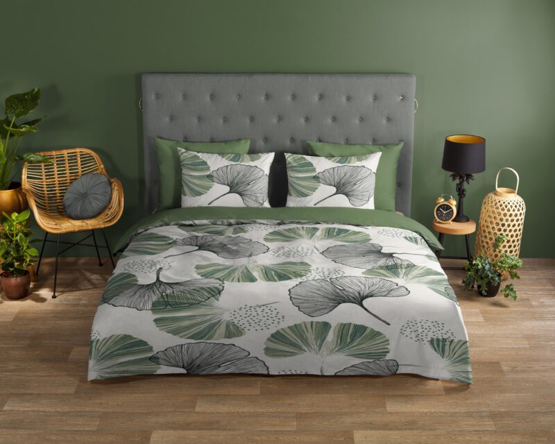 Bladeren overtrek van Good Morning, 140 x 200/220 cm, kussensloop 60 x 70 cm - kussensloop 60 x 70 cm