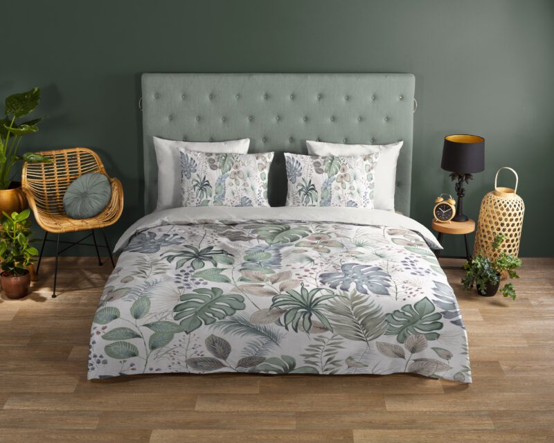 Bladeren overtrek van Good Morning, 140 x 200/220 cm, kussensloop 60 x 70 cm