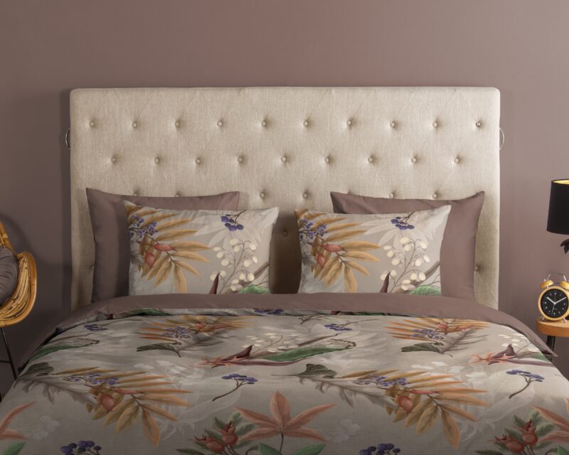 100% katoen dekbedset bladeren van Good Morning in 140 x 200/220 cm - Multicolor