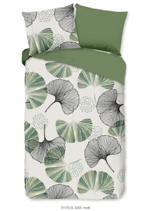 Good Morning dekbedovertrek bladeren - Multicolor - 140 x 200/220 cm - 100% katoen - kussensloop 60 x 70 cm