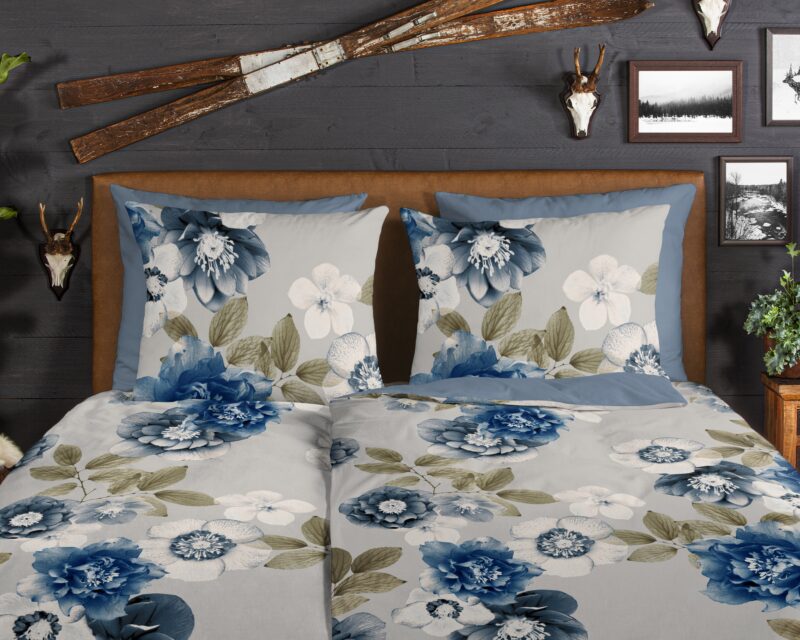 100% katoen/flanel dekbedset bloemen van Good Morning in 135 x 200 cm