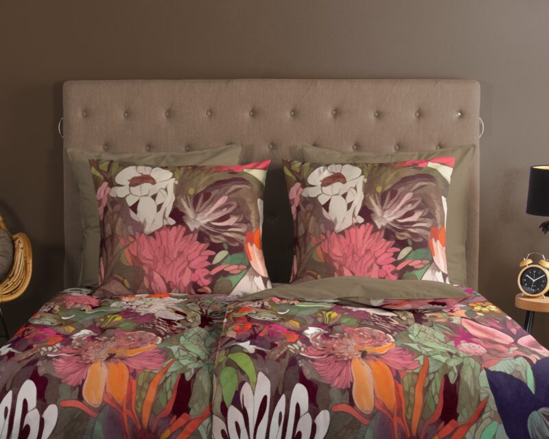 100% katoen dekbedset bloemen van Good Morning in 200 x 200 cm - kussensloop 80 x 80 cm