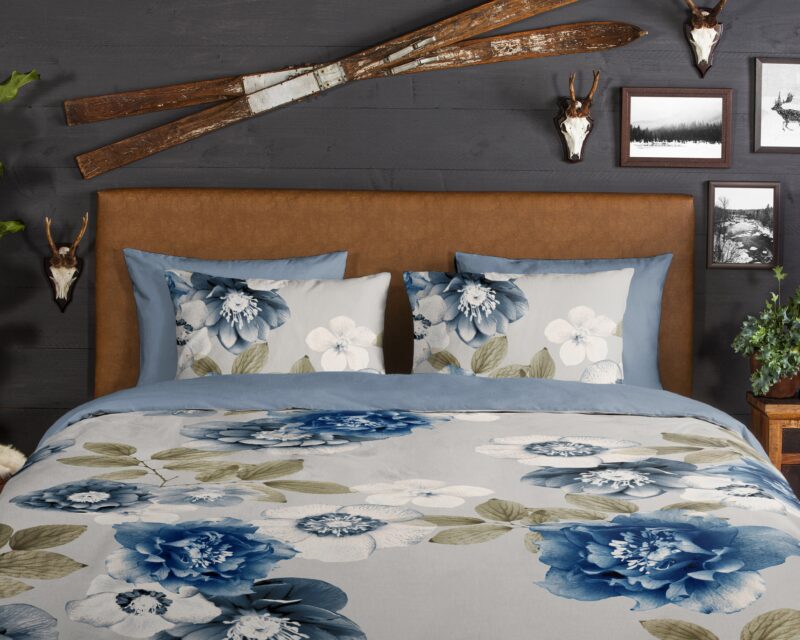 100% katoen/flanel dekbedset bloemen van Good Morning in 200 x 200/220 cm
