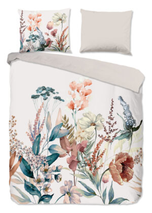 Good Morning dekbedovertrek bloemen - Multicolor - 200 x 200/220 cm - 100% katoen/flanel - foto 1