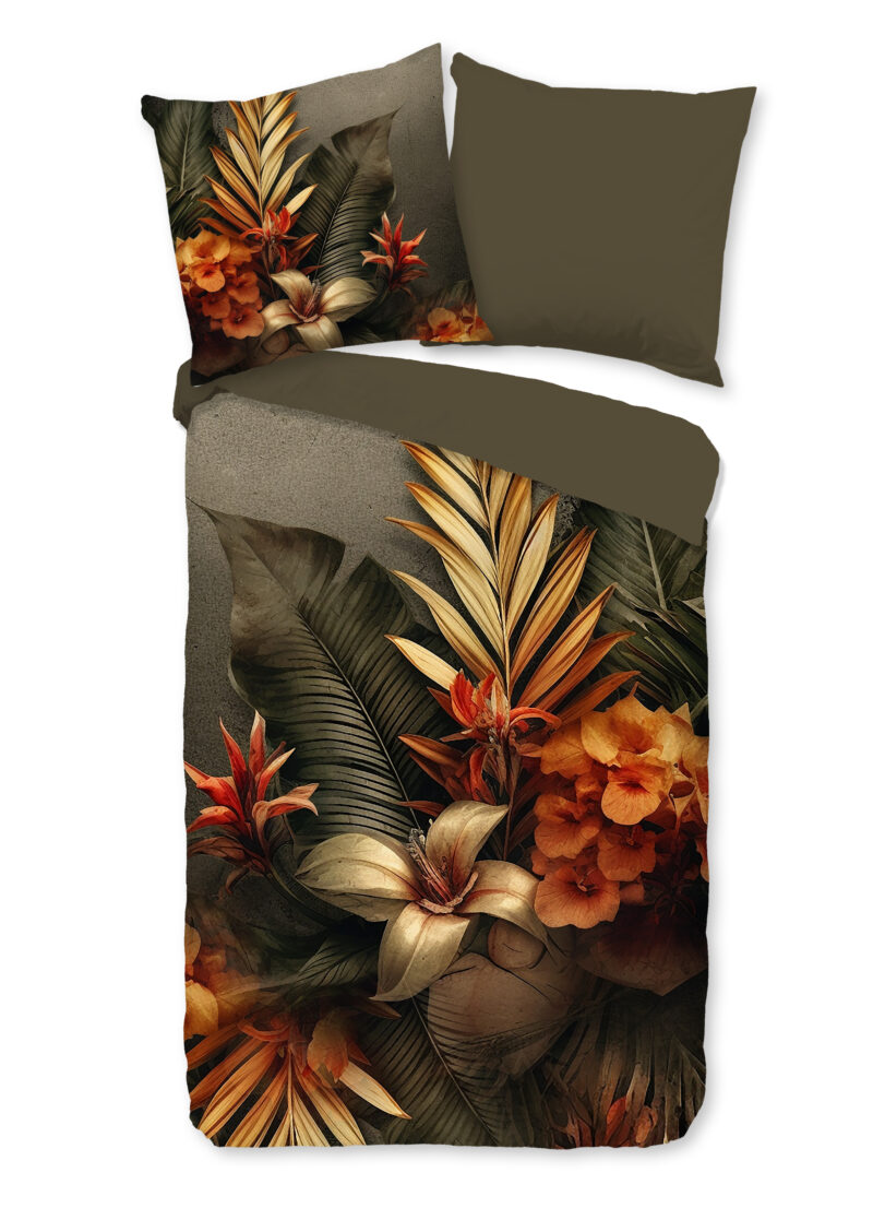 Good Morning Dekbedovertrek "bloemen en bladeren " - Multi - (155x220 cm) - Katoen