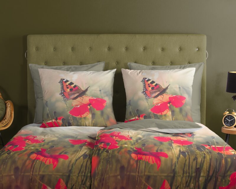 100% katoen dekbedset bloemen en vlinders van Good Morning in 135 x 200 cm