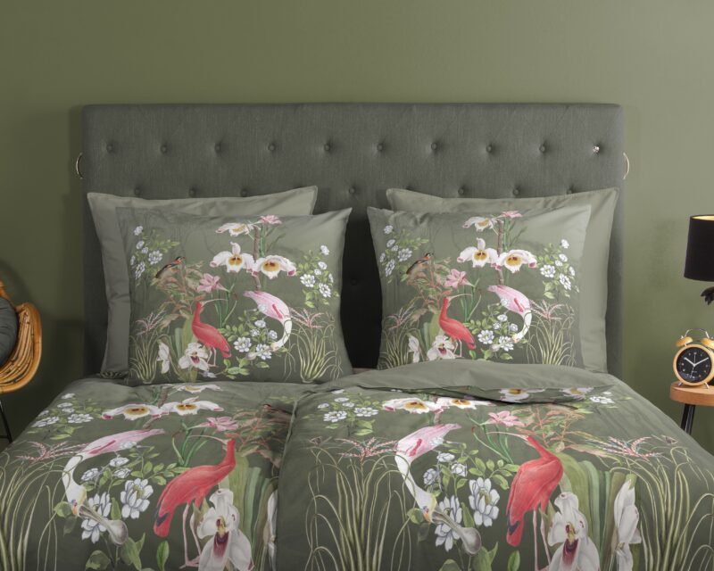100% katoen dekbedset bloemen en vogels van Good Morning in 200 x 200 cm