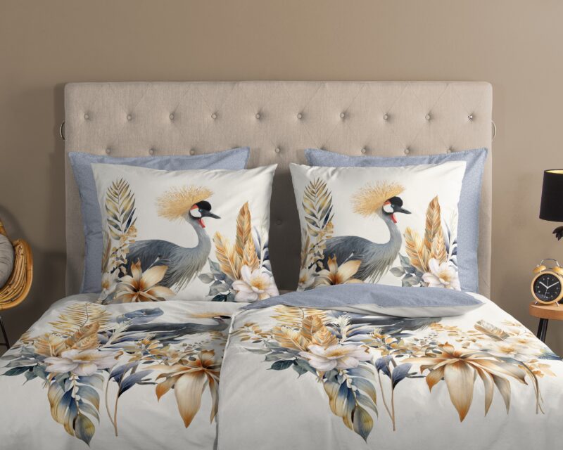 100% katoen dekbedset bloemen en vogels van Good Morning in 135 x 200 cm - Multicolor