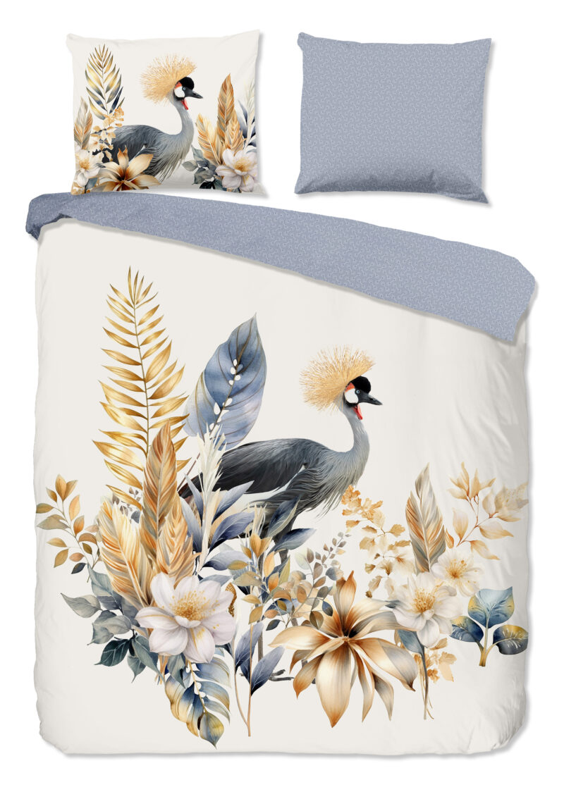 Good Morning dekbedovertrek bloemen en vogels - Multicolor - 200 x 200/220 cm - 100% katoen - kussensloop 60 x 70 cm